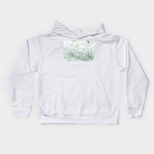 Delicate White Hydrangea Flowers Kids Hoodie